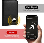 Elegante Reisepasshülle mit AirTag Halterung – Kunstleder, RFID-Blocker, ideal für Damen und Herren – Praktischer Travel Passport Holder in Schwarz