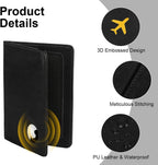 Elegante Reisepasshülle mit AirTag Halterung – Kunstleder, RFID-Blocker, ideal für Damen und Herren – Praktischer Travel Passport Holder in Schwarz