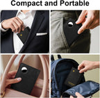 Elegante Reisepasshülle mit AirTag Halterung – Kunstleder, RFID-Blocker, ideal für Damen und Herren – Praktischer Travel Passport Holder in Schwarz