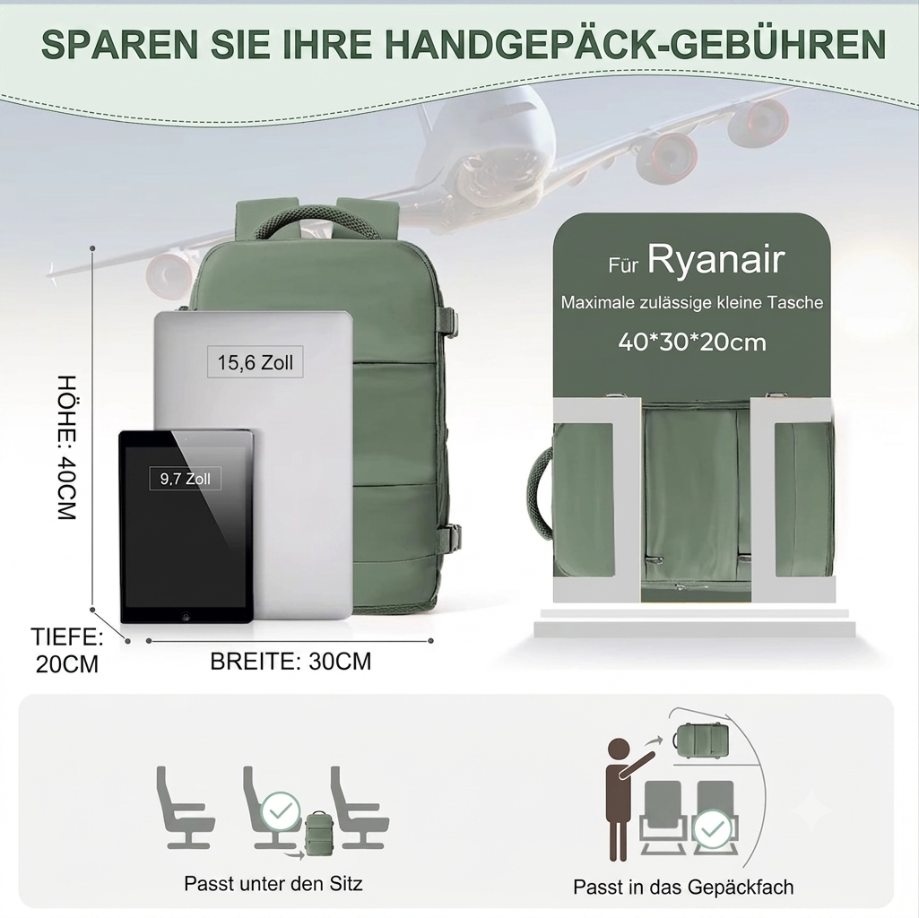 Eztravl - Handgepäck Rucksack 40x30x20