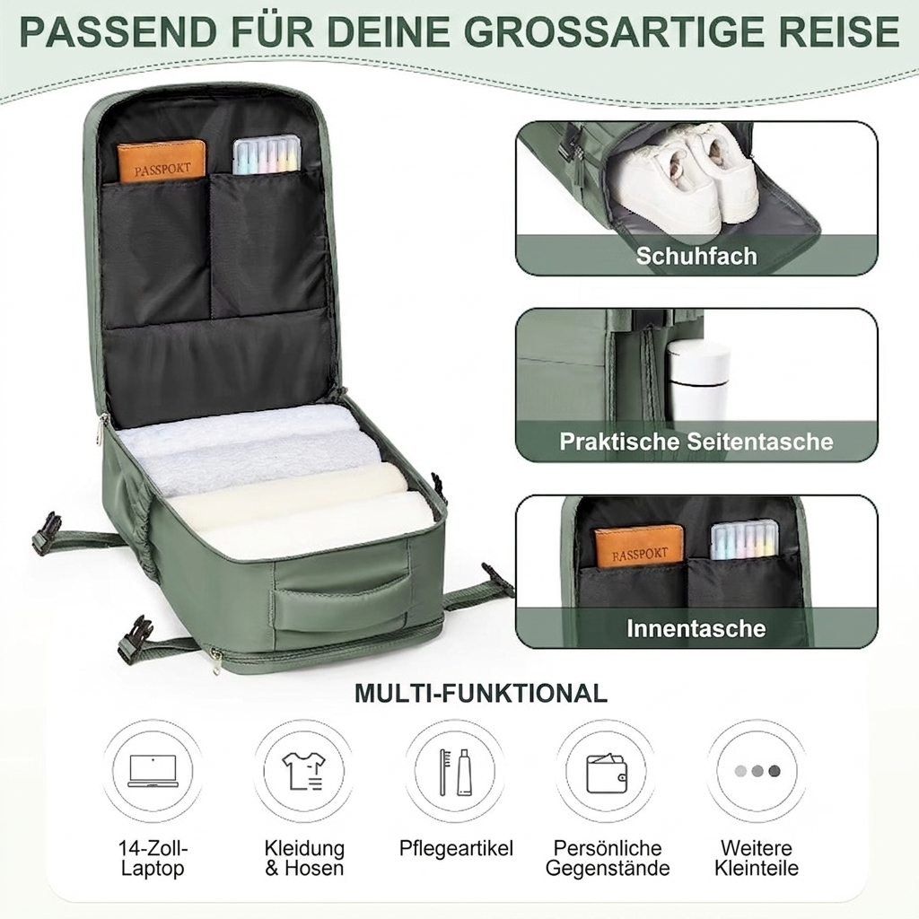 Eztravl - Handgepäck Rucksack 40x30x20