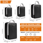 Maximize Your Travel Space with 4Pcs Large Capacity Waterproof Compression Packing Cubes - Perfect Organizers for Clothes & Essentials!