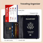 Stylish RFID-Blocking Passport Holder Wallet - Premium PU Leather Travel Essential for Men & Women, Perfect for Family Adventures