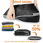 Maximize Your Travel Space with 4Pcs Large Capacity Waterproof Compression Packing Cubes - Perfect Organizers for Clothes & Essentials!