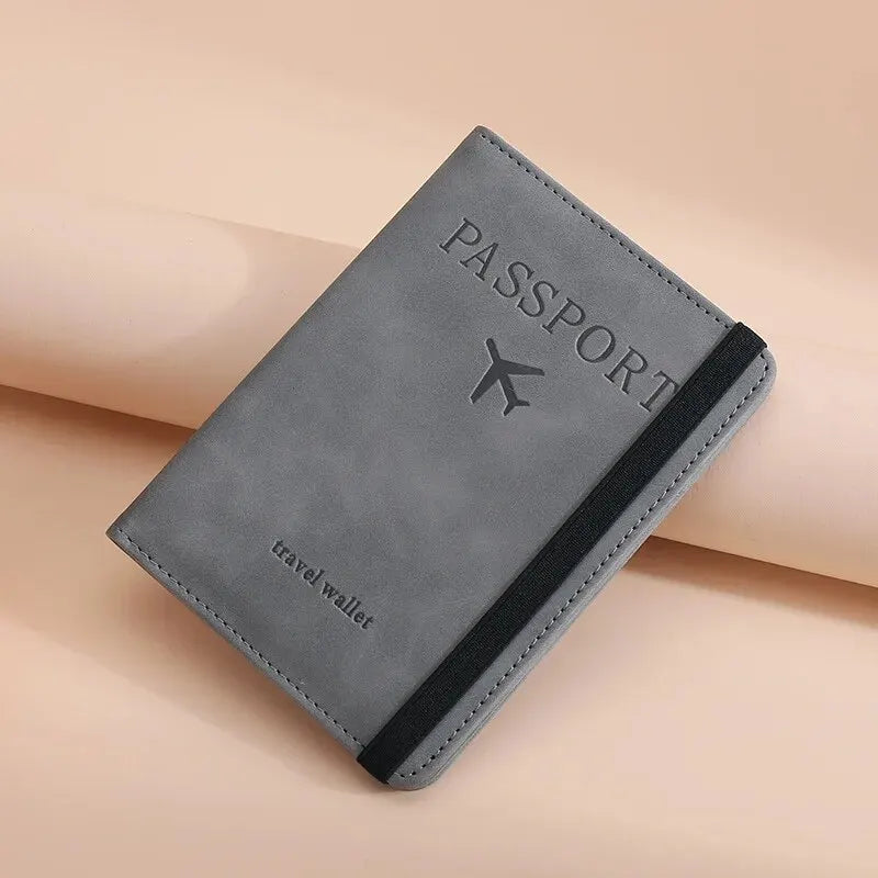 Stylish RFID-Blocking Passport Holder Wallet - Premium PU Leather Travel Essential for Men & Women, Perfect for Family Adventures