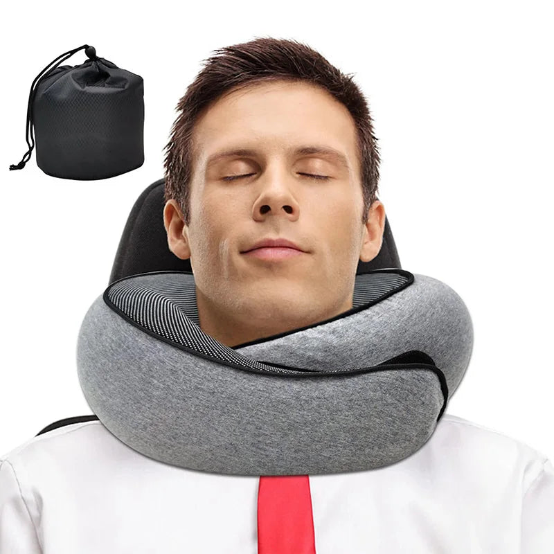Ultimate Comfort Travel Neck Pillow - Adjustable Memory Foam U-Shaped Support for Restful Journeys
