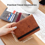 Stylish RFID-Blocking Passport Holder Wallet - Premium PU Leather Travel Essential for Men & Women, Perfect for Family Adventures