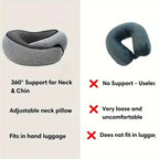 Ultimate Comfort Travel Neck Pillow - Adjustable Memory Foam U-Shaped Support for Restful Journeys