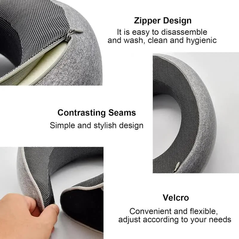 Ultimate Comfort Travel Neck Pillow - Adjustable Memory Foam U-Shaped Support for Restful Journeys