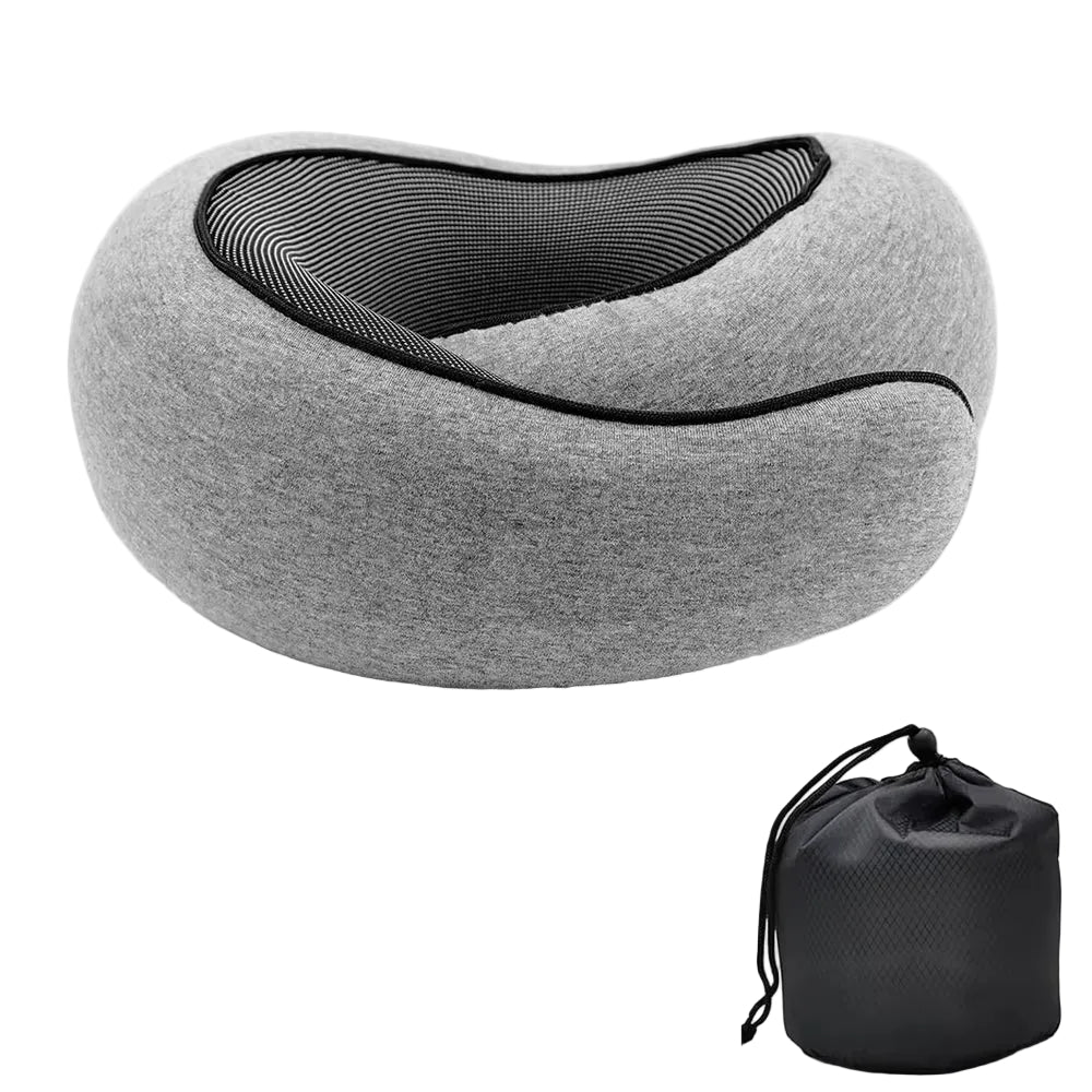 Travel Neck Pillow Memory Foam U-Shaped Pillow Snail Style Travel Neck Support Portable Adjustable Soft Noon Break Sleep Pillows