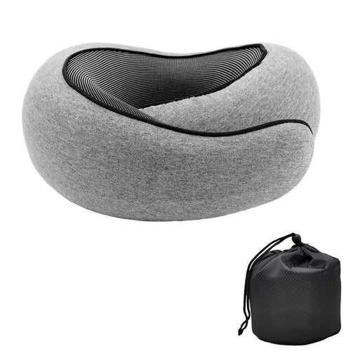 Travel Neck Pillow Memory Foam U-Shaped Pillow Snail Style Travel Neck Support Portable Adjustable Soft Noon Break Sleep Pillows